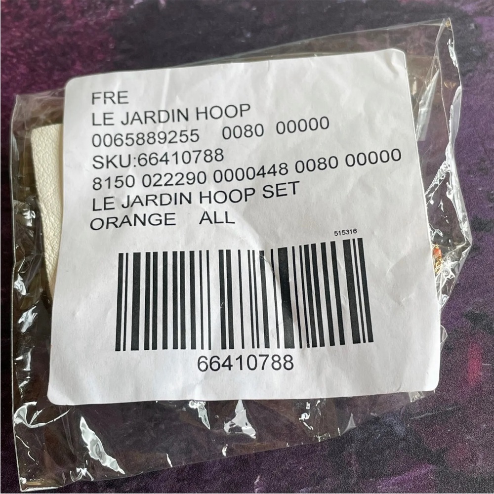 Free People Orange Le Jardin Hoop Stud Earring Set Mix & Match Gift - Picture 4 of 6